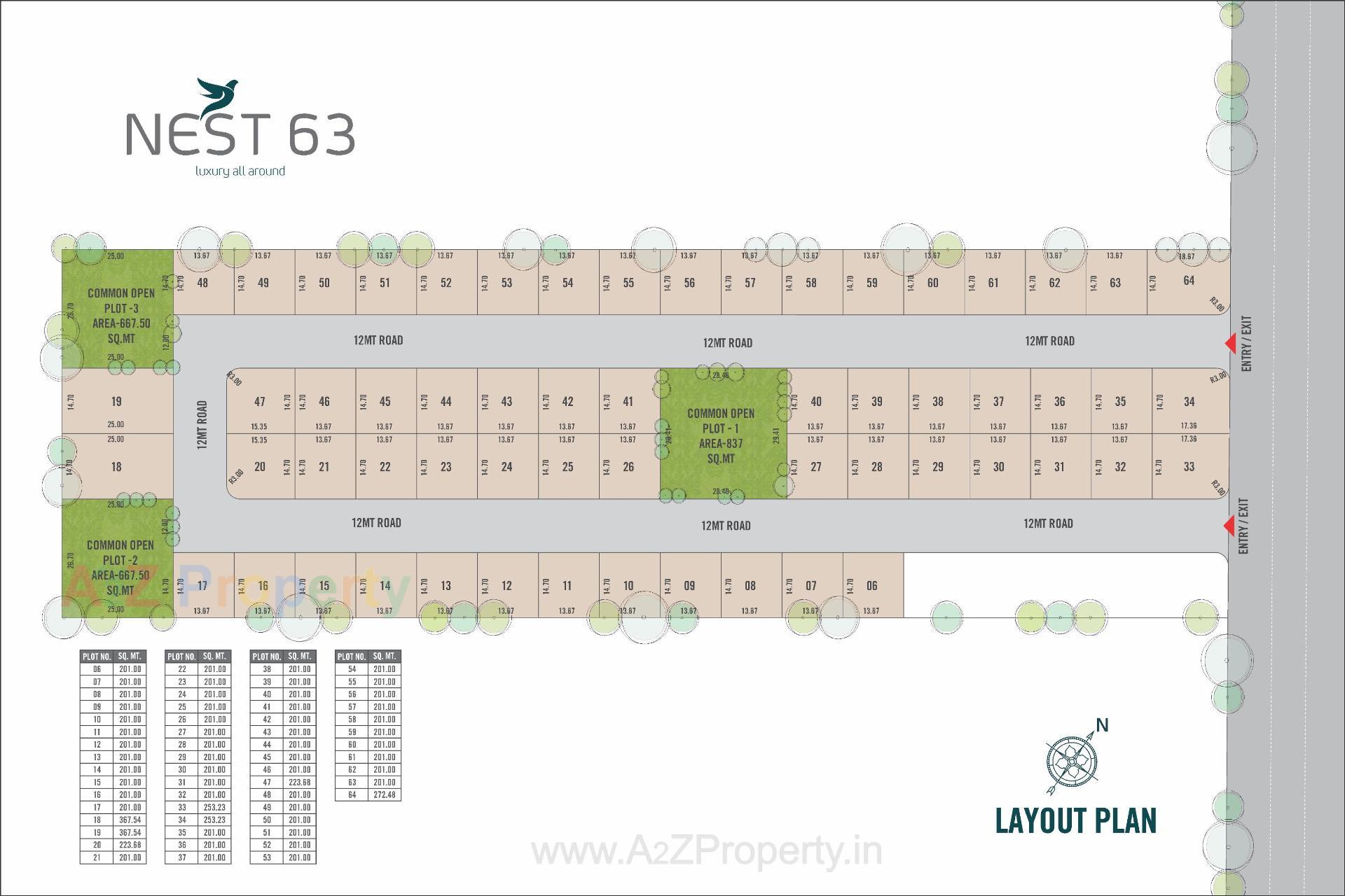 Layout of real estate project Nest located at Dholera, Ahmedabad, Gujarat