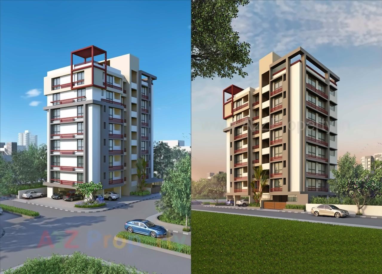 3D Elevation of real estate project Nilkanth Heights located at Ghuma, Ahmedabad, Gujarat