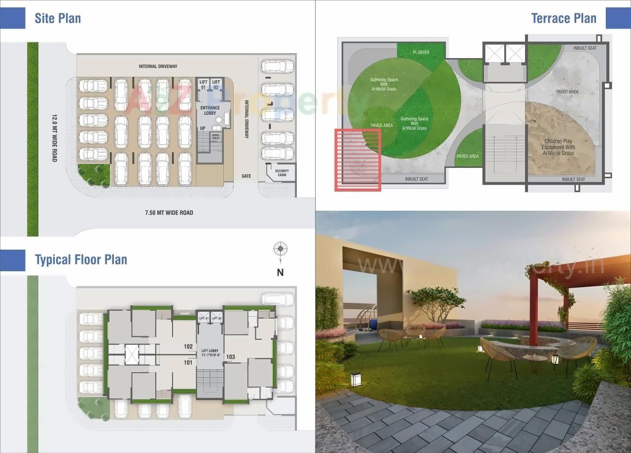 Layout of real estate project Nilkanth Heights located at Ghuma, Ahmedabad, Gujarat