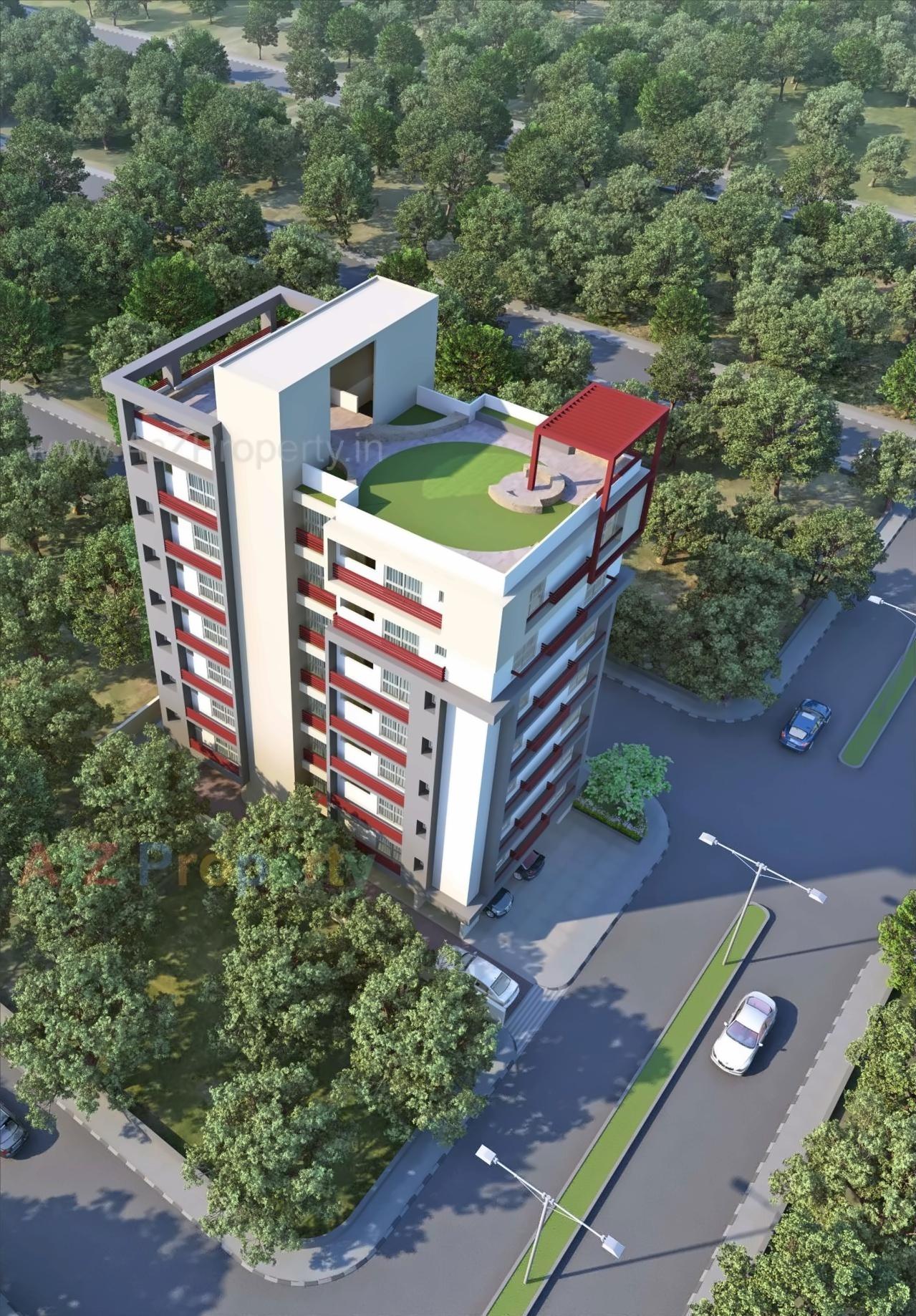 3D Elevation of real estate project Nilkanth Heights located at Ghuma, Ahmedabad, Gujarat