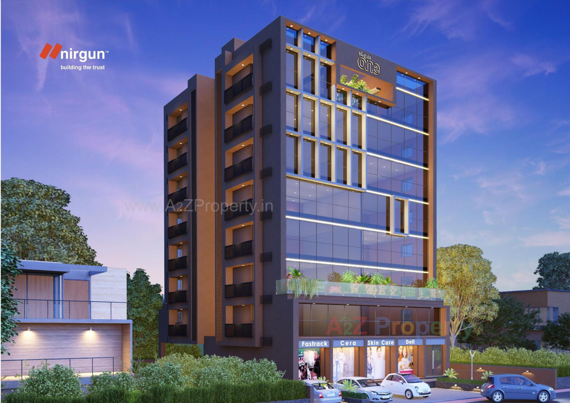 3D Elevation of real estate project Nirgun One located at Makarba, Ahmedabad, Gujarat