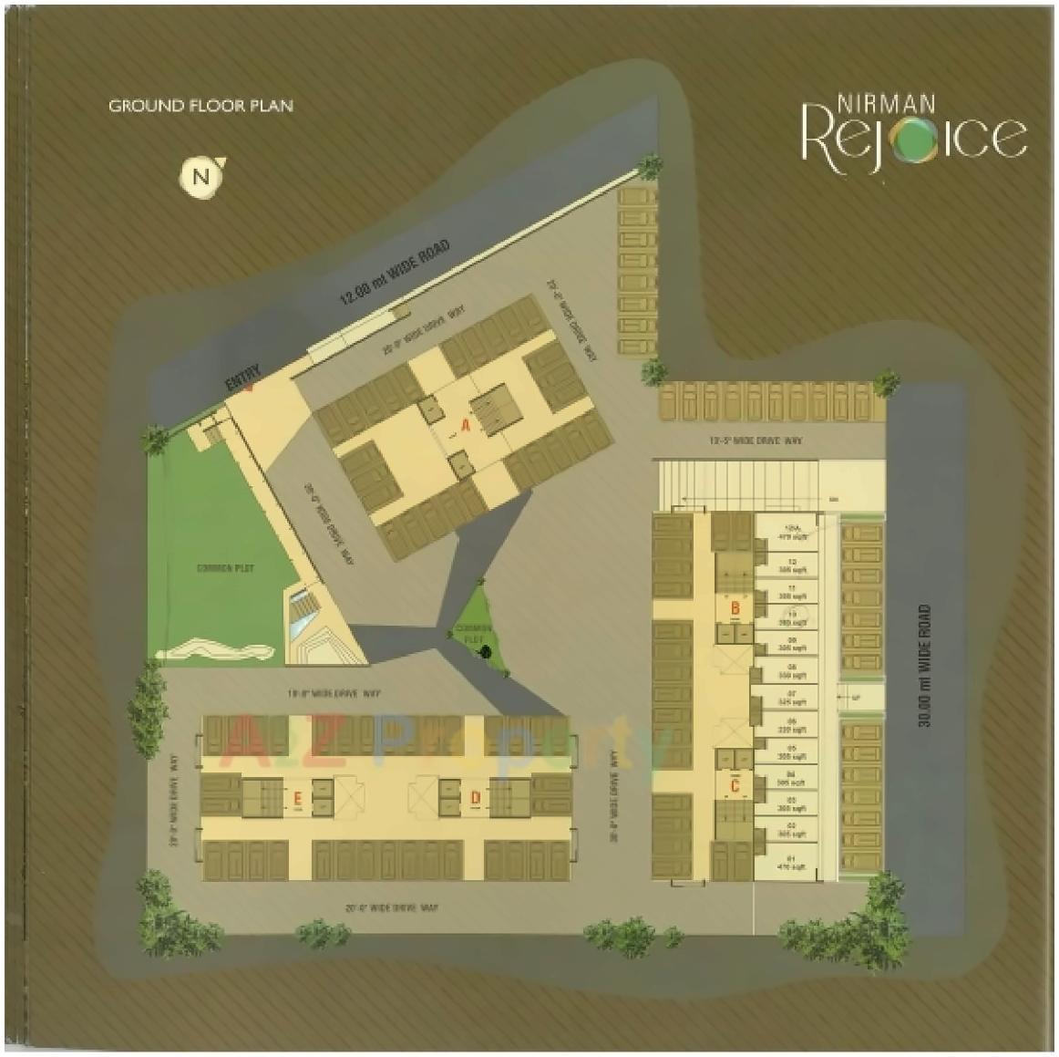 Layout of real estate project Nirman Rejoice located at Jagatpur, Ahmedabad, Gujarat