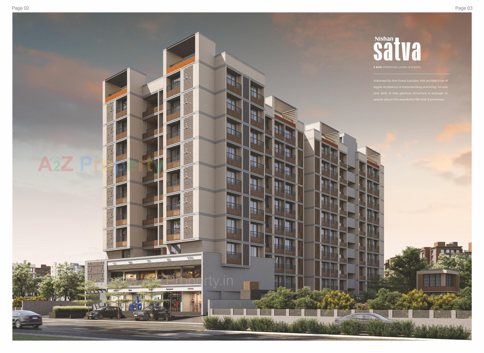 3D Elevation of real estate project Nishan Satva located at Ranip, Ahmedabad, Gujarat
