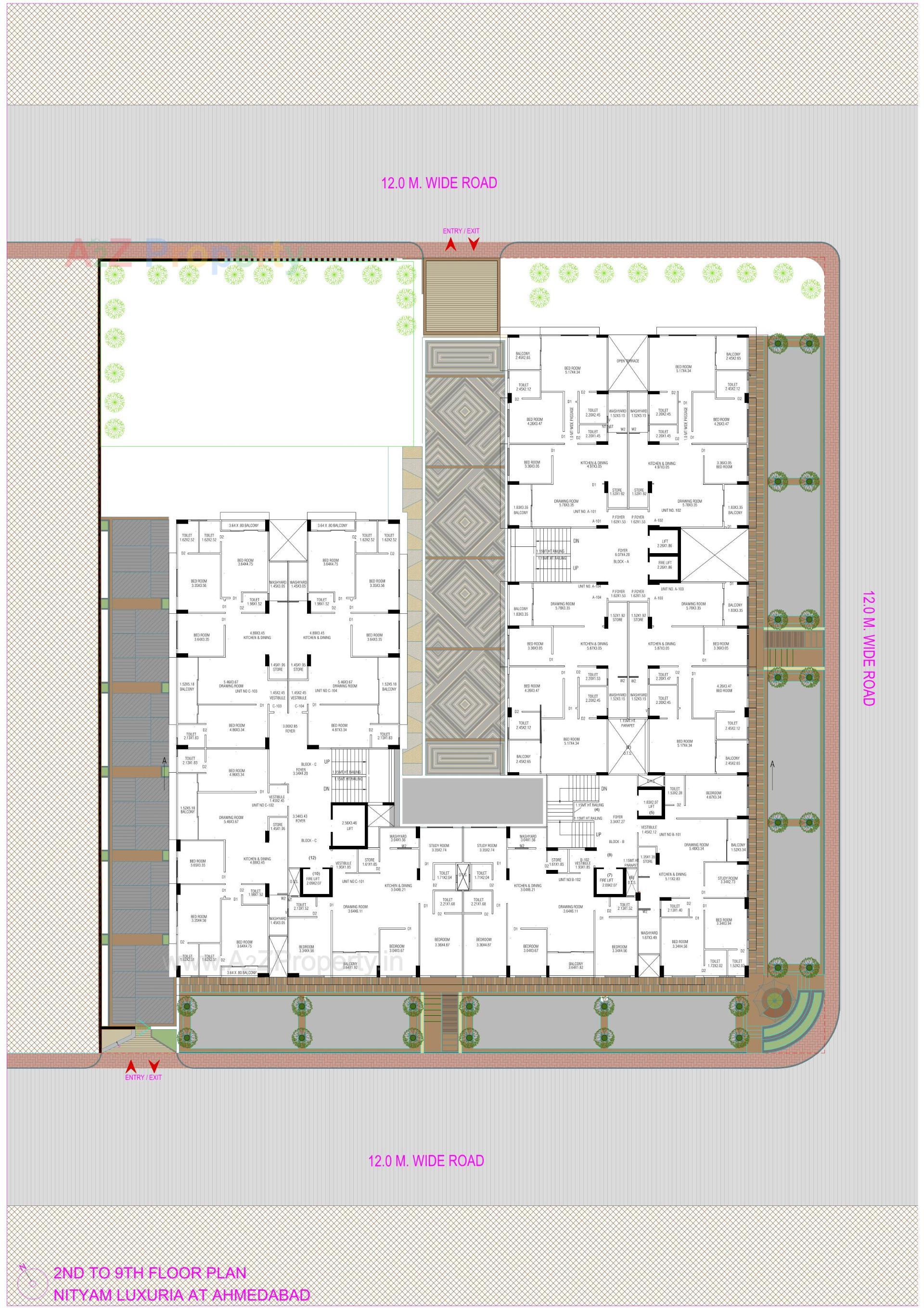 Layout of real estate project Nityam Luxuria located at Ghatlodia, Ahmedabad, Gujarat