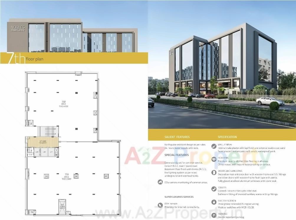 Layout of real estate project Nobles Trade Centre located at Sola, Ahmedabad, Gujarat