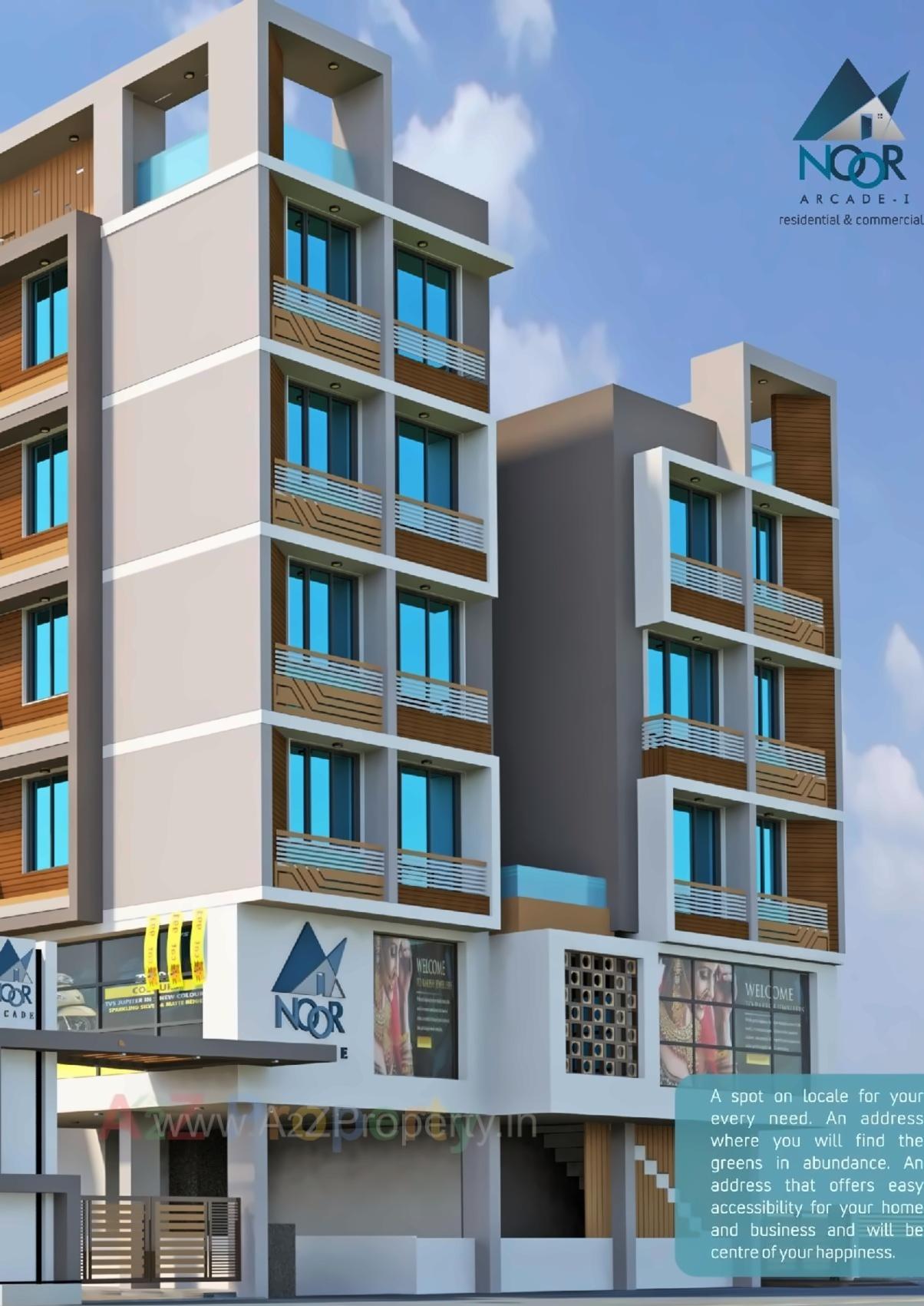 3D Elevation of real estate project Noor Arcade located at Ahmedabad, Ahmedabad, Gujarat