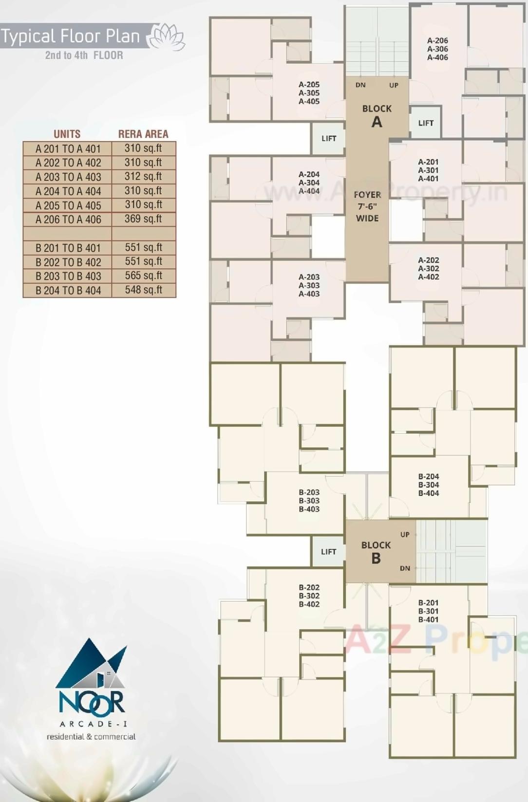 Layout of real estate project Noor Arcade located at Ahmedabad, Ahmedabad, Gujarat