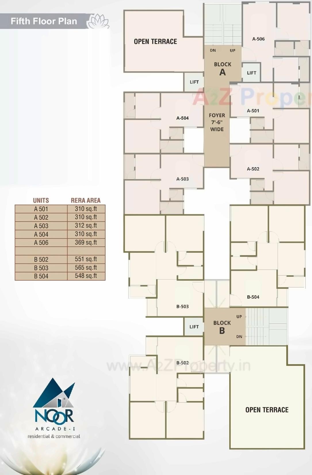 Layout of real estate project Noor Arcade located at Ahmedabad, Ahmedabad, Gujarat