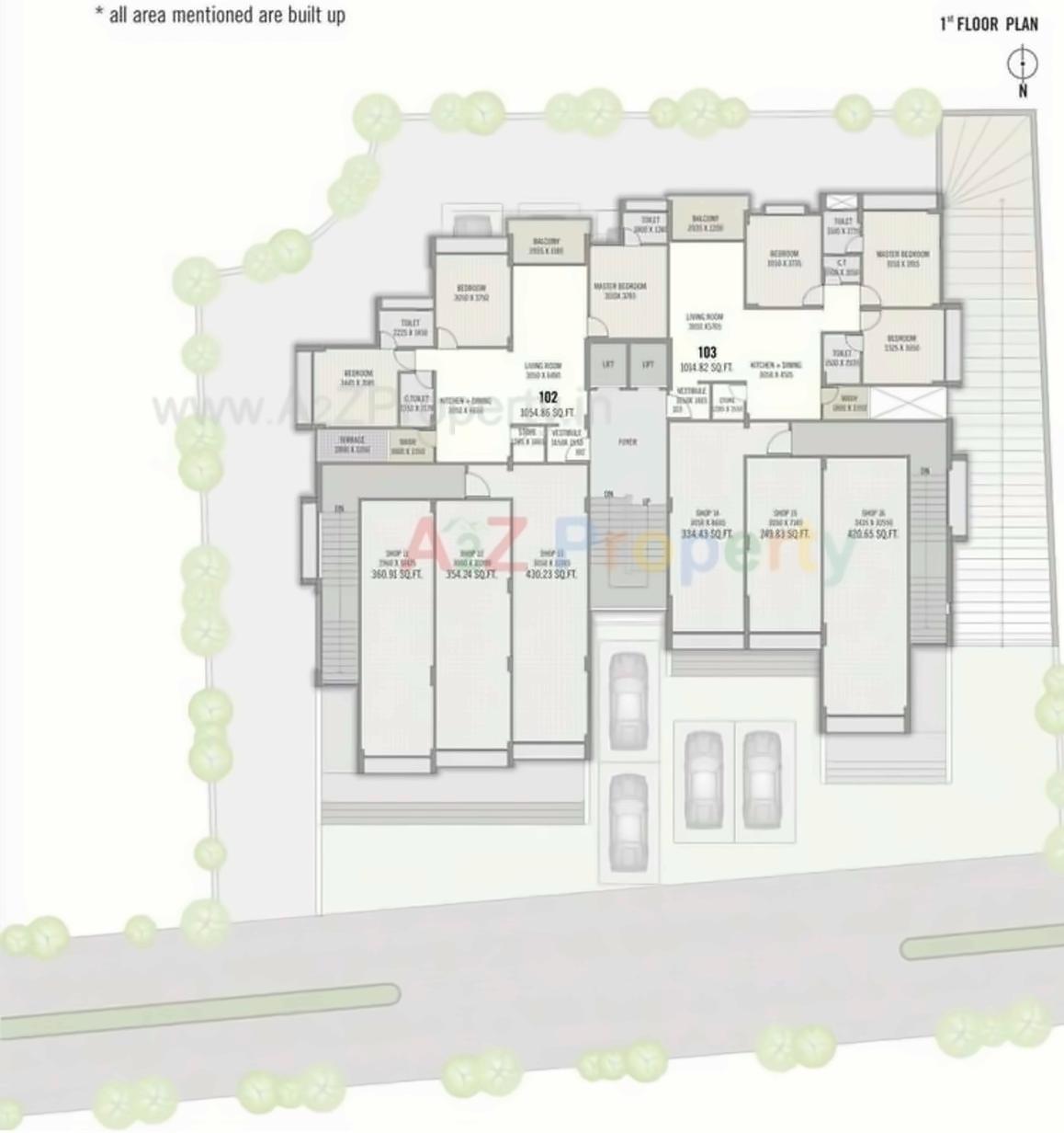 Layout of real estate project North One located at Vadaj, Ahmedabad, Gujarat