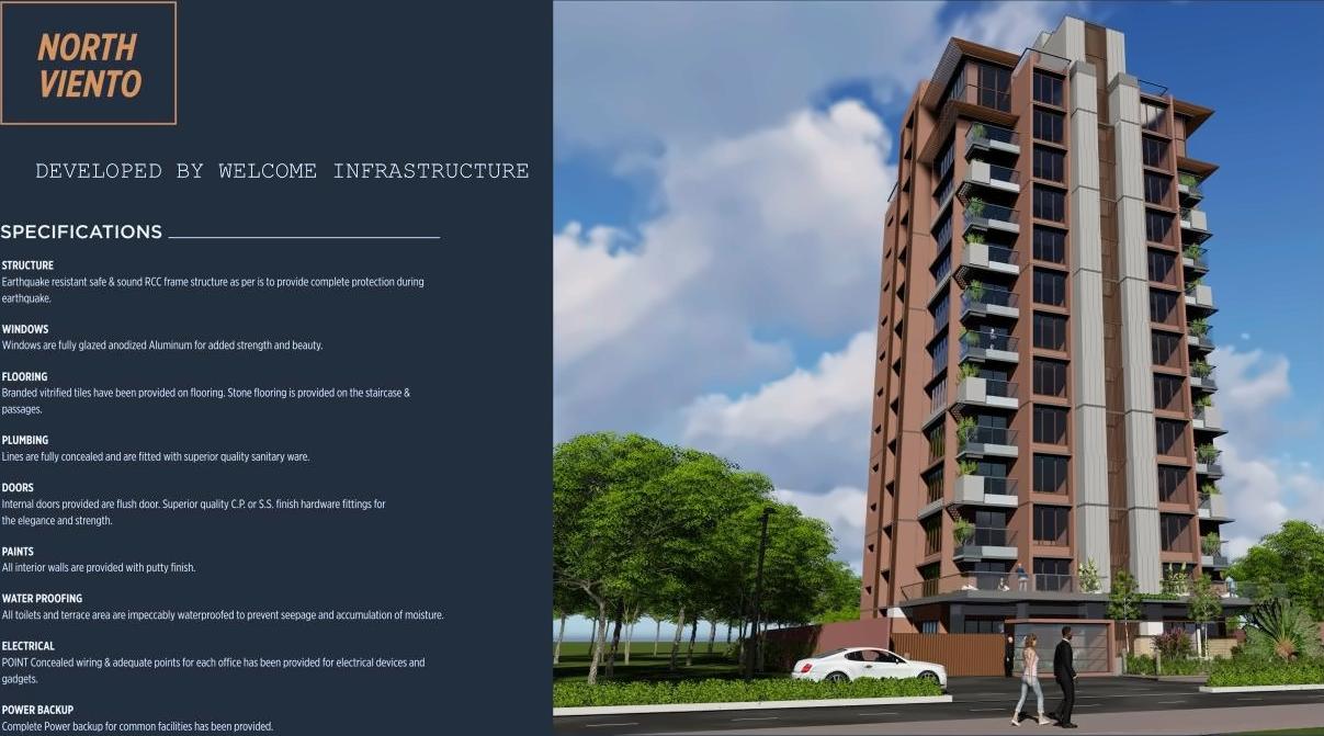 3D Elevation of real estate project North Viento located at Chandkheda, Ahmedabad, Gujarat