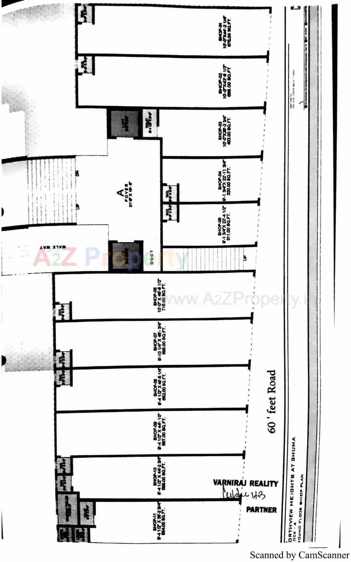 Layout of real estate project North View Heights located at Ghuma, Ahmedabad, Gujarat