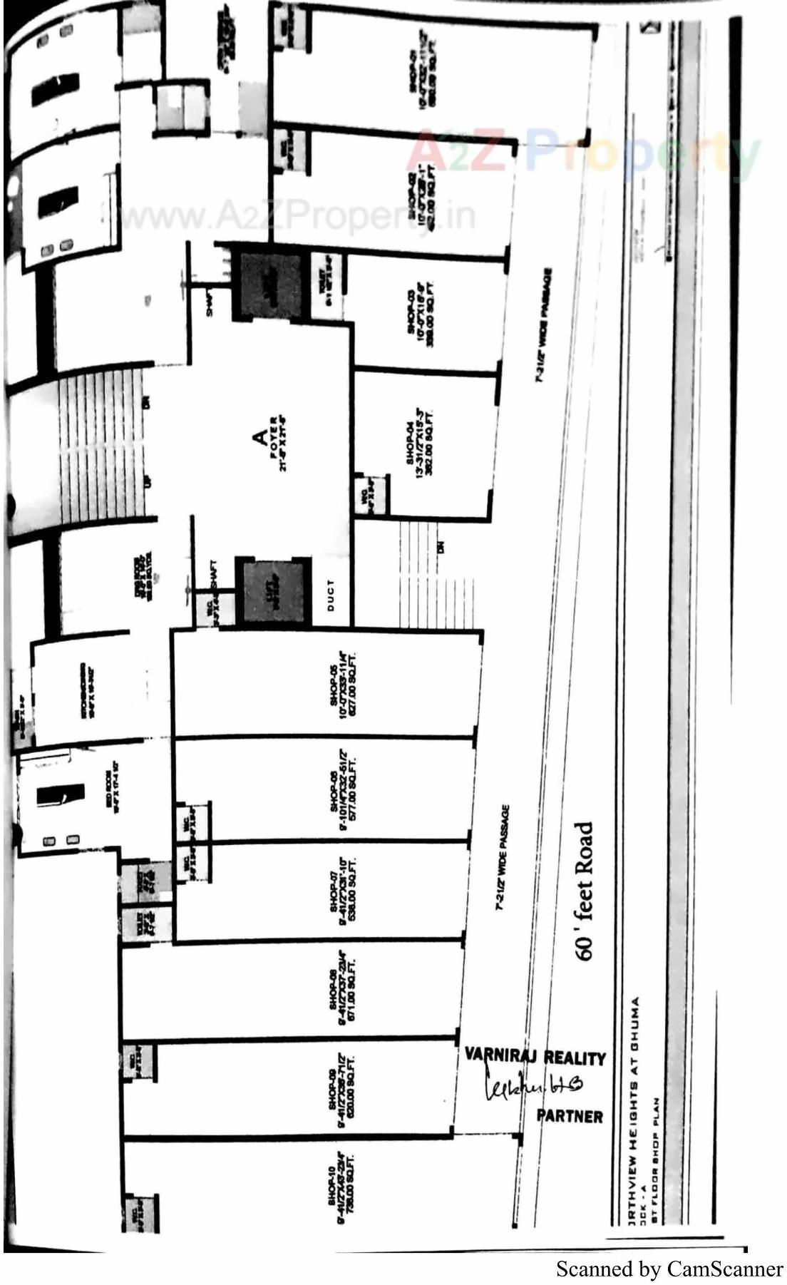 Layout of real estate project North View Heights located at Ghuma, Ahmedabad, Gujarat