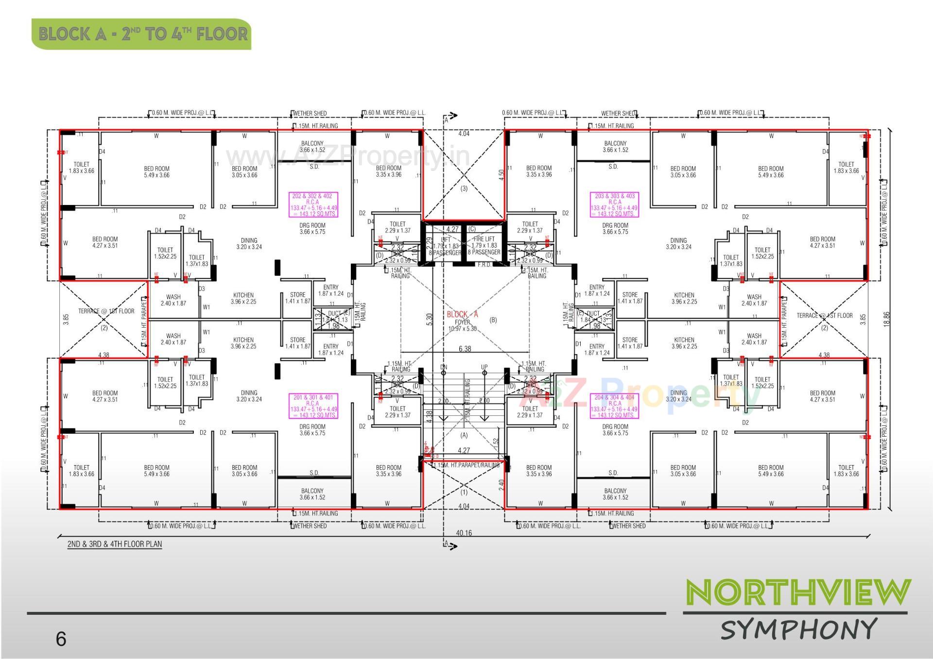 Layout of real estate project North View Symphony located at Bopal, Ahmedabad, Gujarat