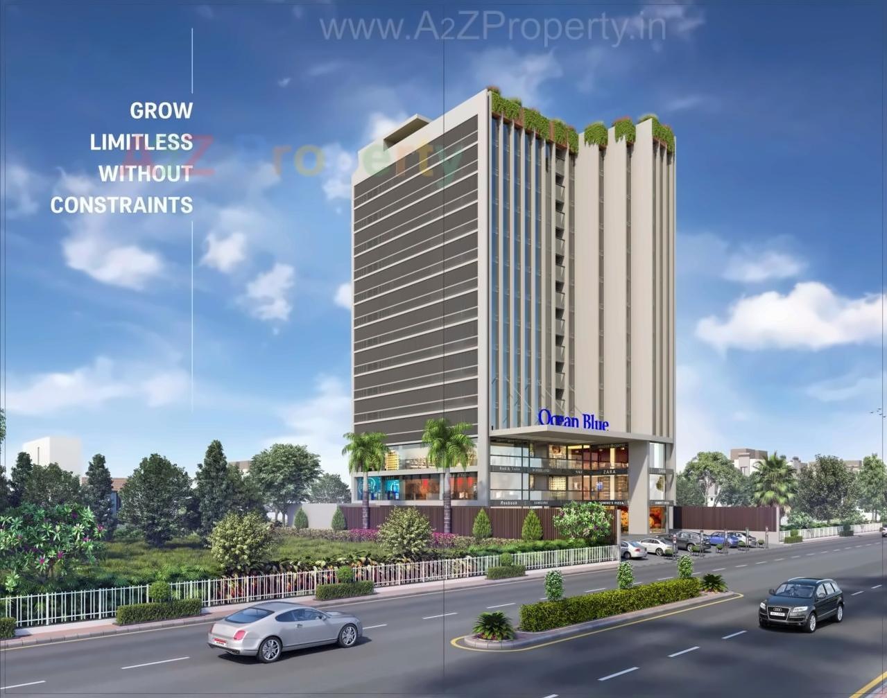 3D Elevation of real estate project Ocean Blue located at Chadavad, Ahmedabad, Gujarat