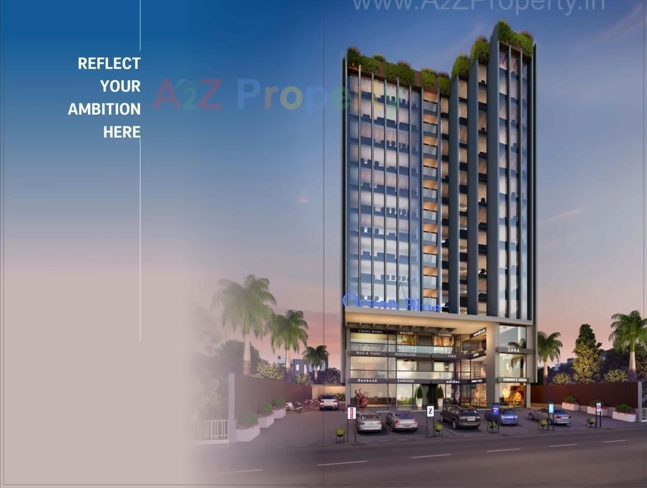 3D Elevation of real estate project Ocean Blue located at Chadavad, Ahmedabad, Gujarat