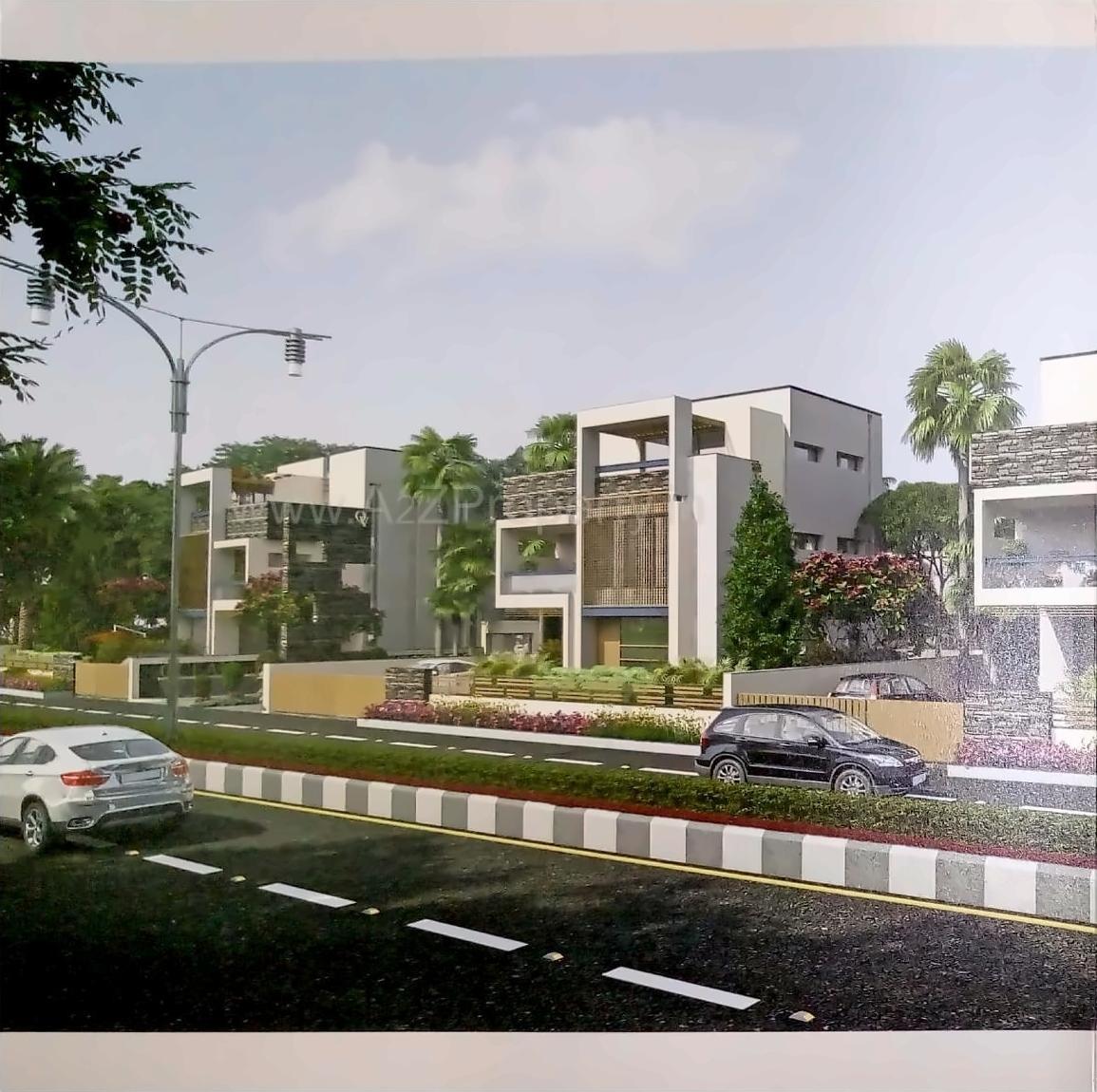 3D Elevation of real estate project Ocean Villas located at Sarkhej, Ahmedabad, Gujarat