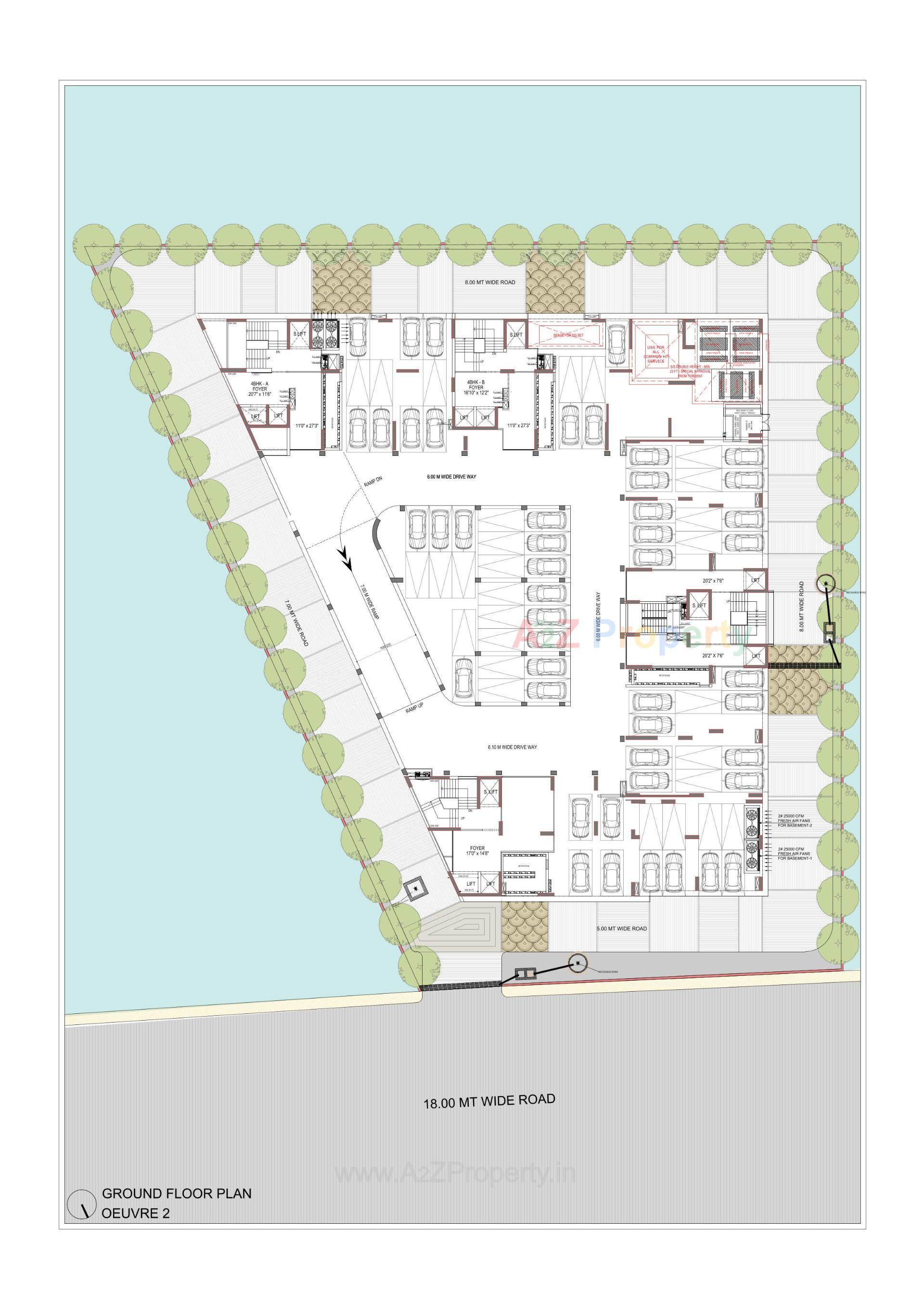 Layout of real estate project Oeuvre located at Bodakdev, Ahmedabad, Gujarat