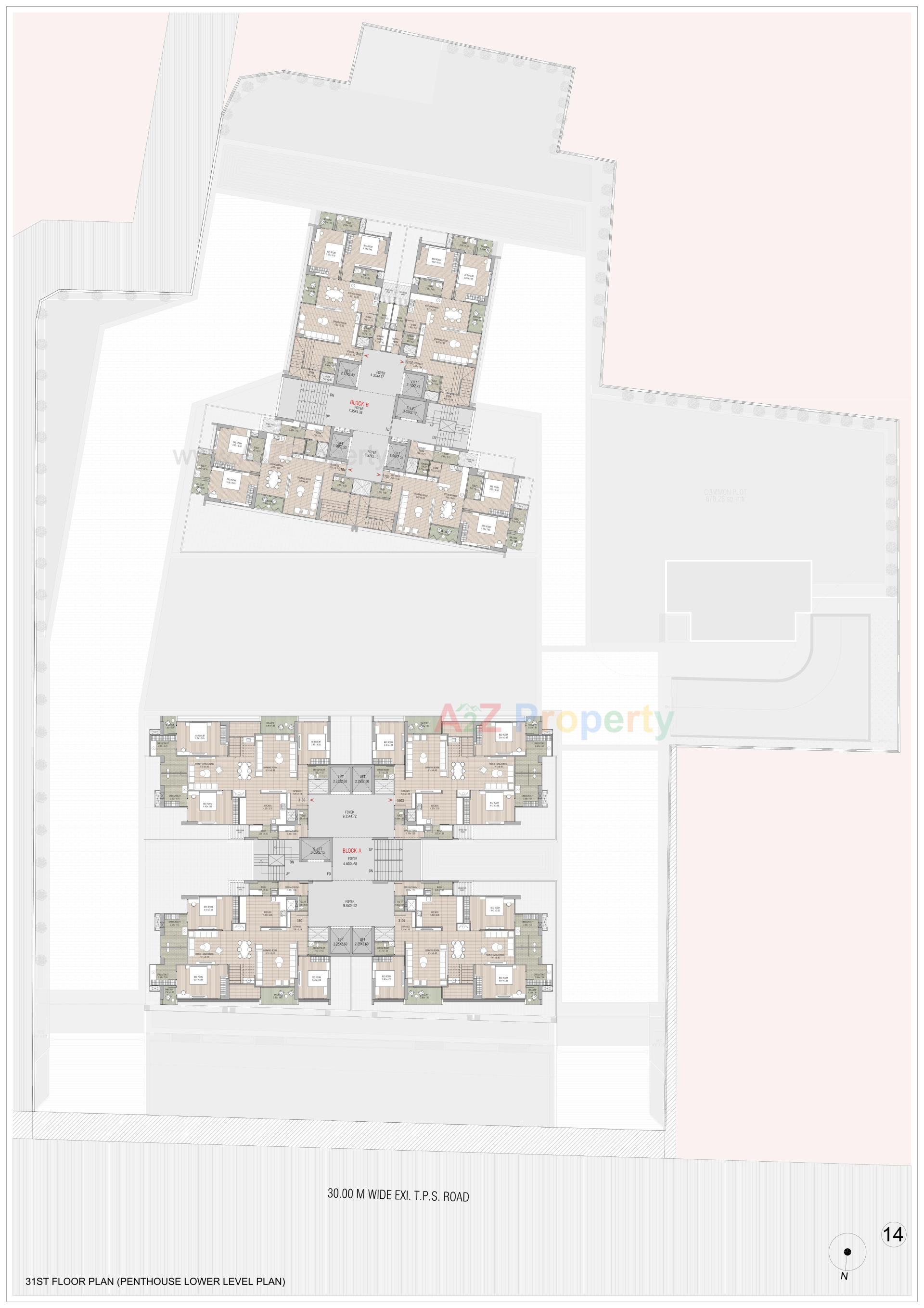 Layout of real estate project Oeuvre Iconic located at Bodakdev, Ahmedabad, Gujarat