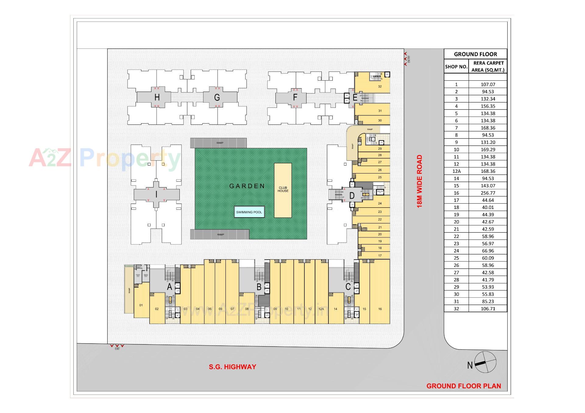 Layout of real estate project Olive Greens located at Gota, Ahmedabad, Gujarat