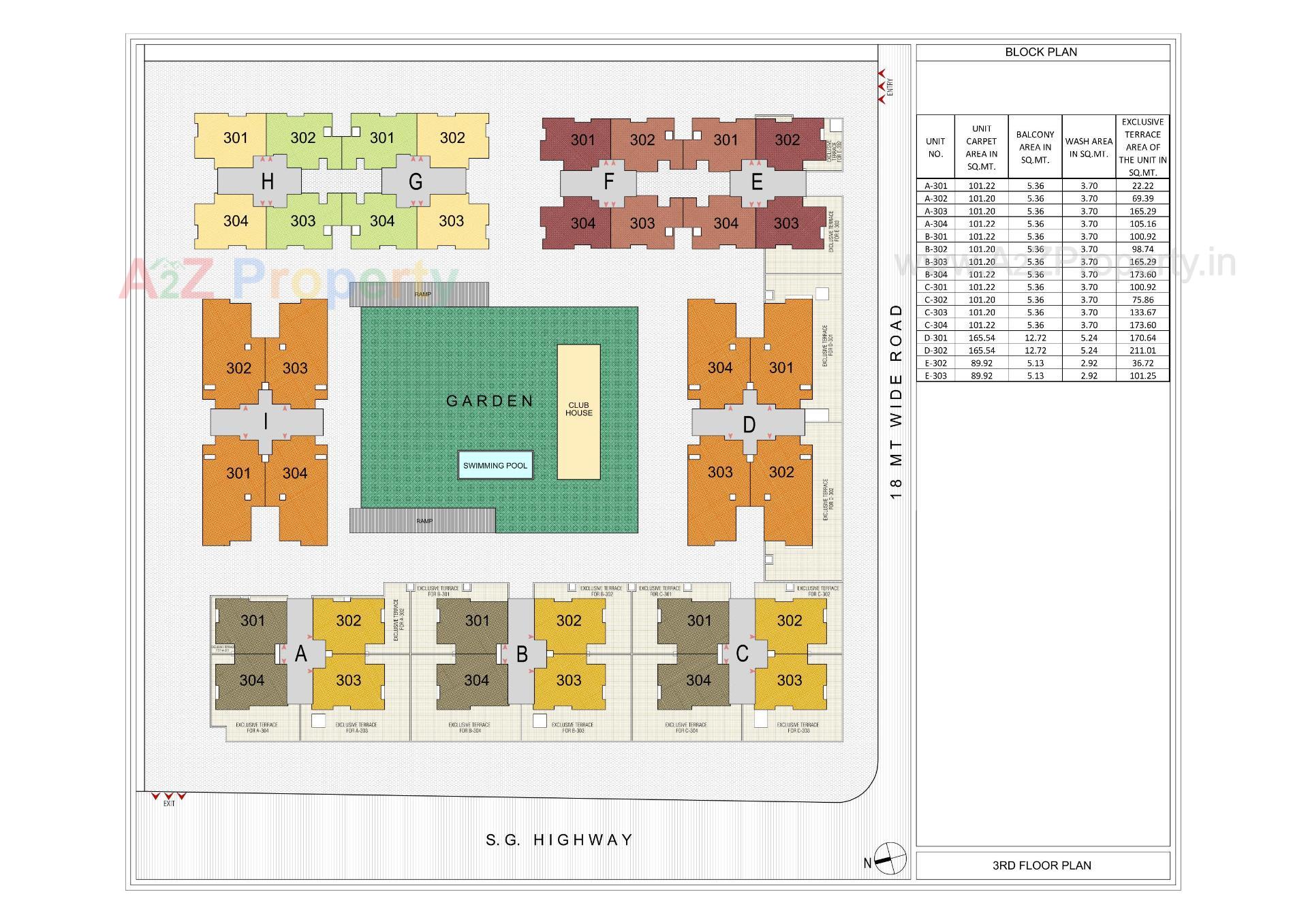 Layout of real estate project Olive Greens located at Gota, Ahmedabad, Gujarat