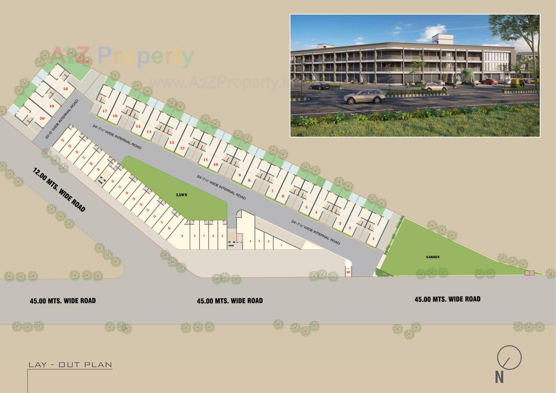 Layout of real estate project Om Ashray located at Ahmedabad, Ahmedabad, Gujarat
