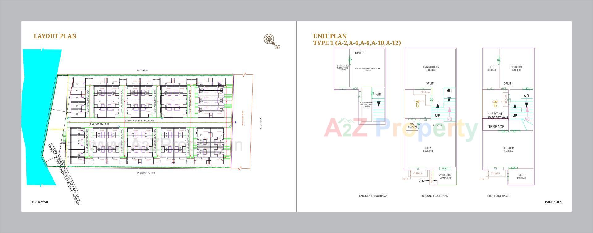 Layout of real estate project Om Courtyard located at Vinzol, Ahmedabad, Gujarat