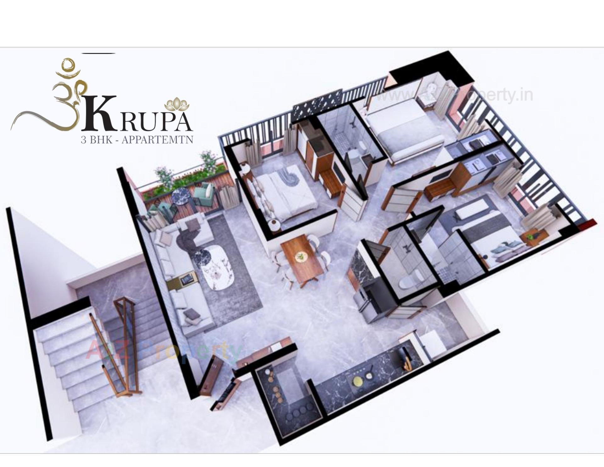 Layout of real estate project Om Krupa located at Thaltej, Ahmedabad, Gujarat