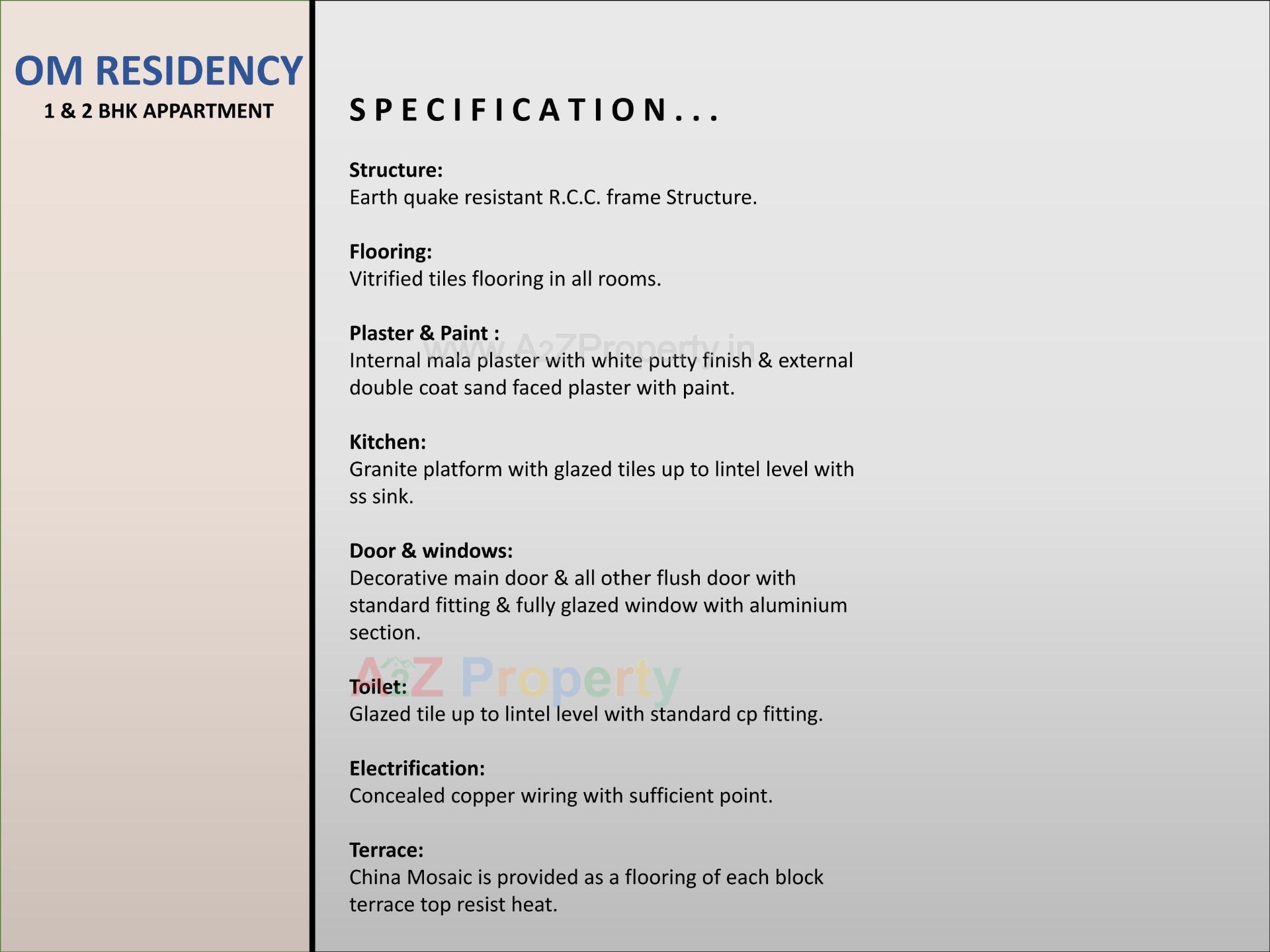  of real estate project Om Residency located at Chenpur, Ahmedabad, Gujarat