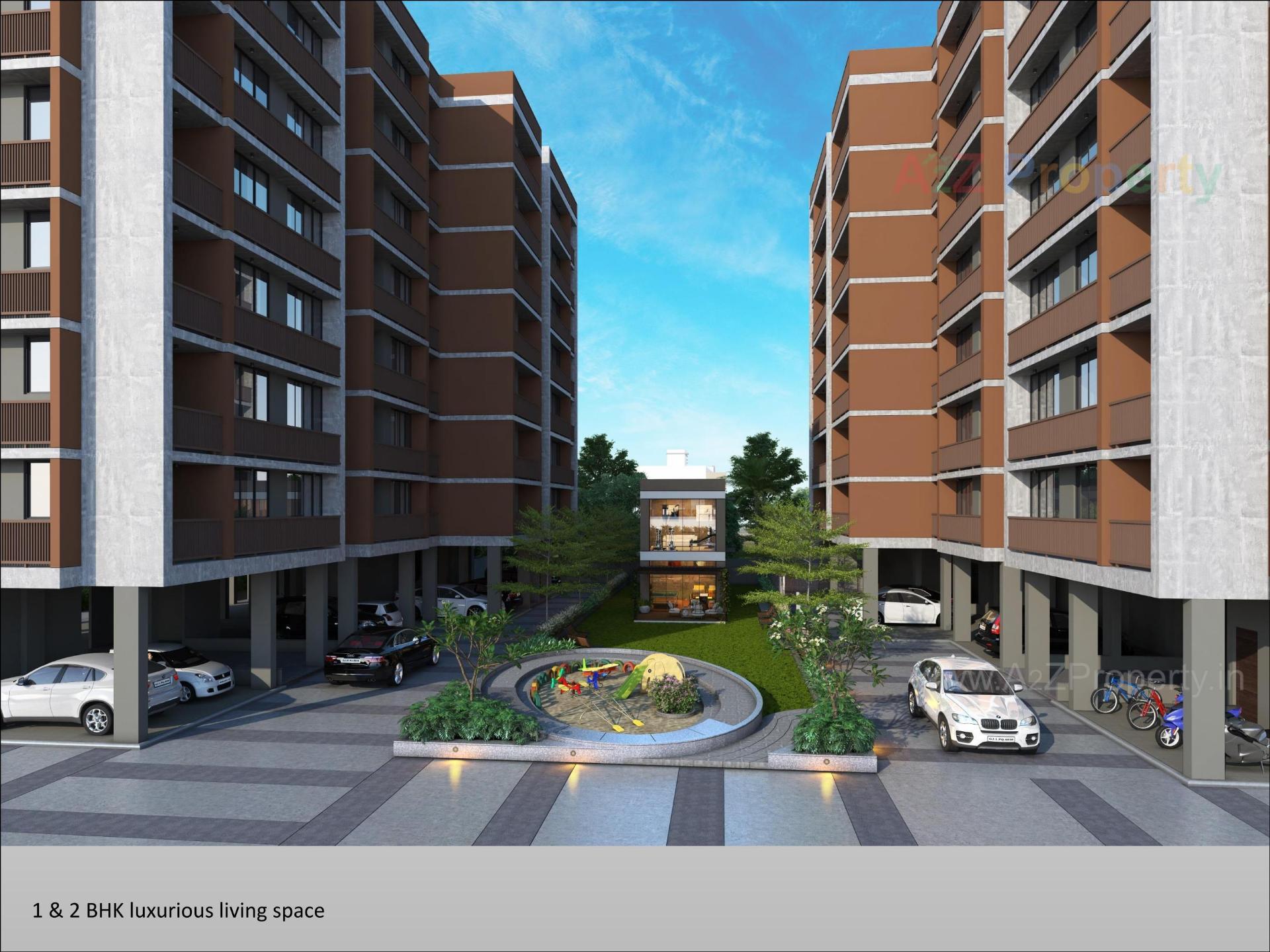 3D Elevation of real estate project Om Residency located at Chenpur, Ahmedabad, Gujarat