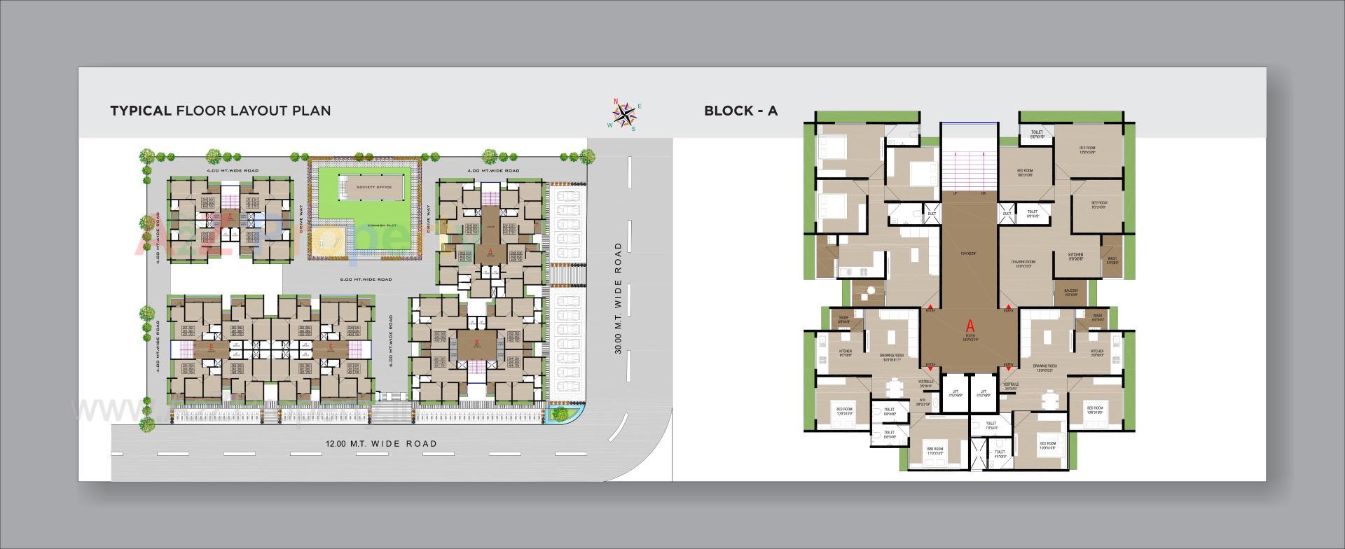 Layout of real estate project Omkar Ananta located at Bareja, Ahmedabad, Gujarat