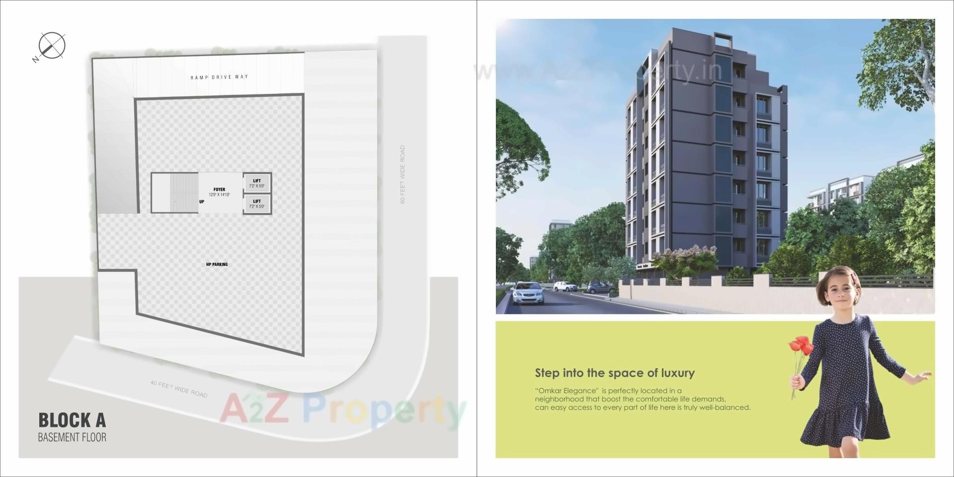 Layout of real estate project Omkar Elegance located at Zundal, Ahmedabad, Gujarat