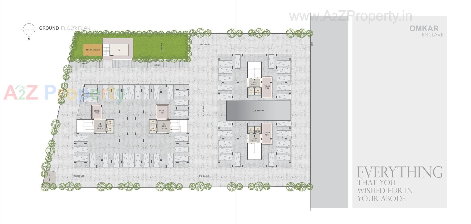 Layout of real estate project Omkar Enclave located at Ranip, Ahmedabad, Gujarat