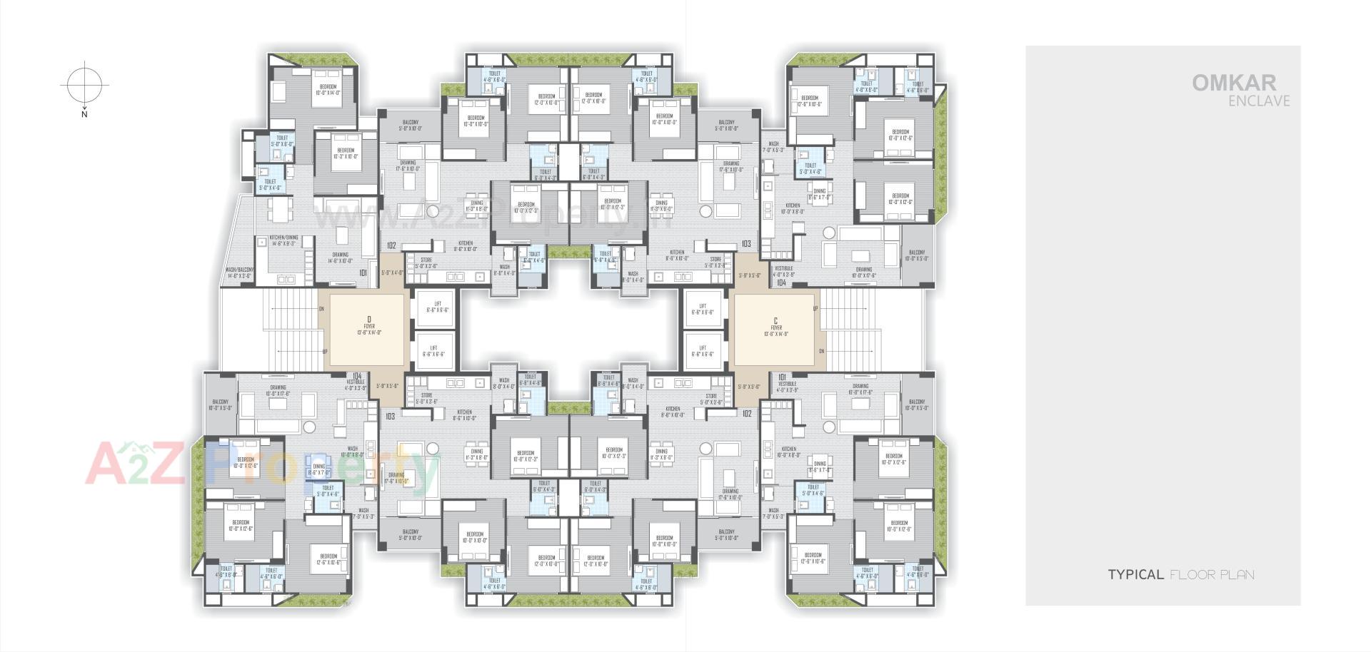 Layout of real estate project Omkar Enclave located at Ranip, Ahmedabad, Gujarat