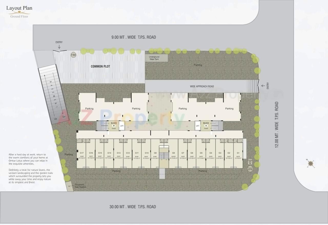 Layout of real estate project Omkar Lotus located at Chandkheda, Ahmedabad, Gujarat