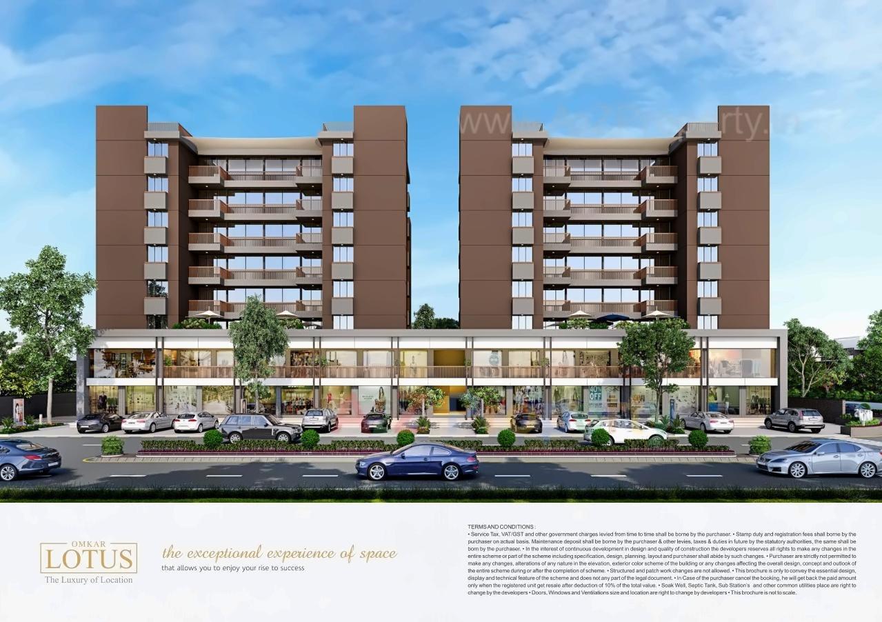 3D Elevation of real estate project Omkar Lotus located at Chandkheda, Ahmedabad, Gujarat