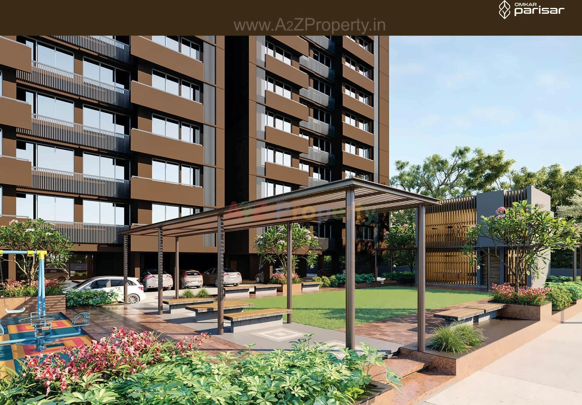 3D Elevation of real estate project Omkar Parisar located at Chandkheda, Ahmedabad, Gujarat