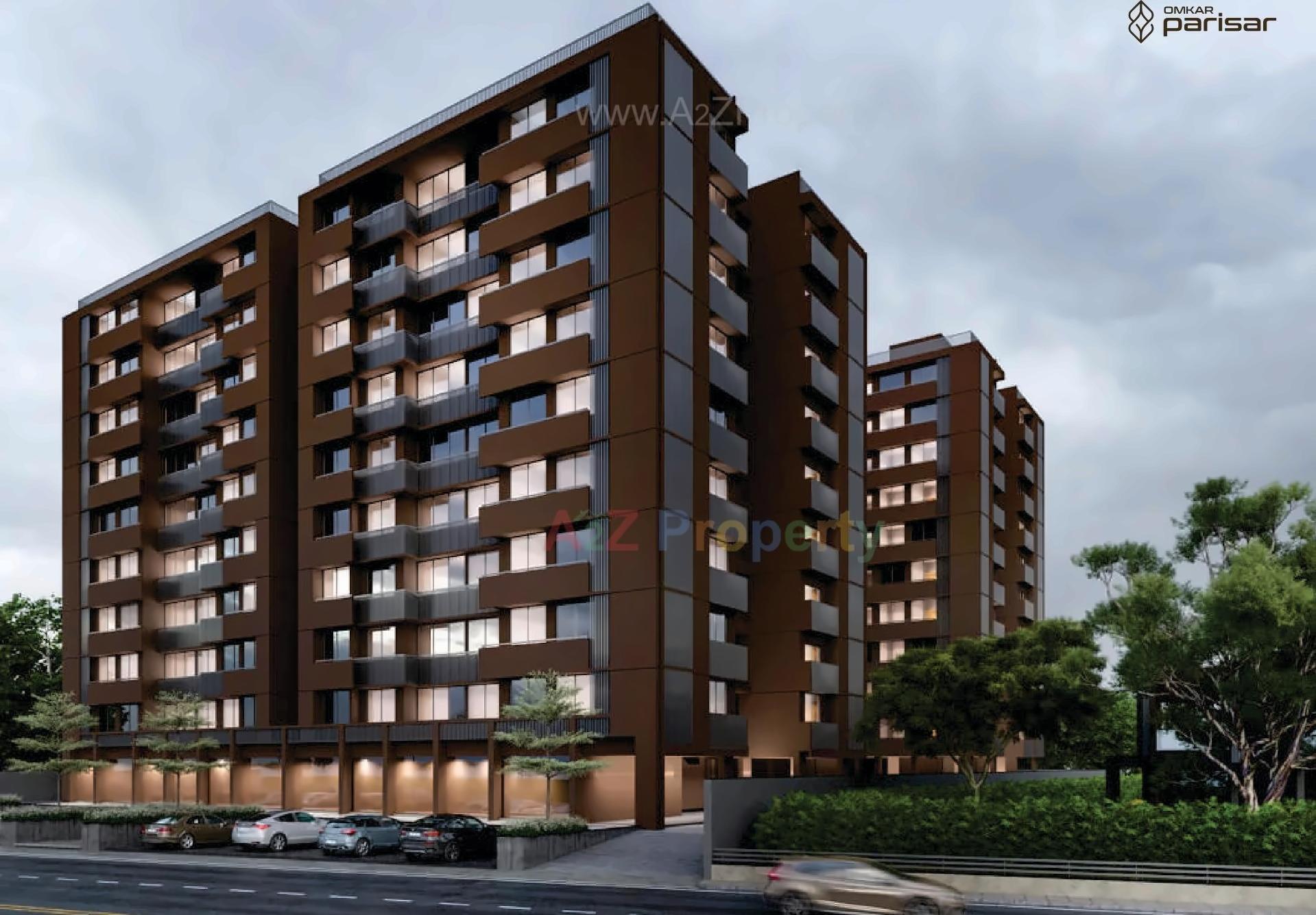 3D Elevation of real estate project Omkar Parisar located at Chandkheda, Ahmedabad, Gujarat