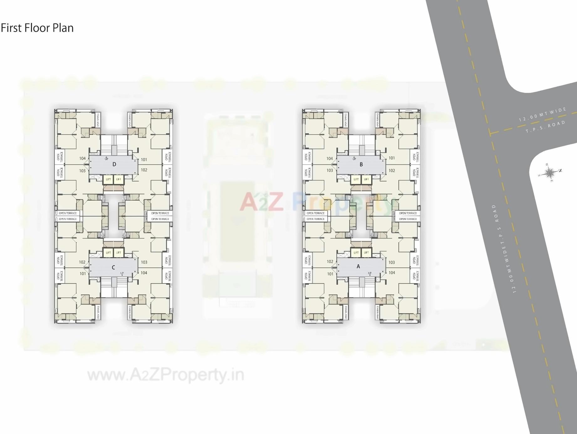 Layout of real estate project Omkar Parisar located at Chandkheda, Ahmedabad, Gujarat