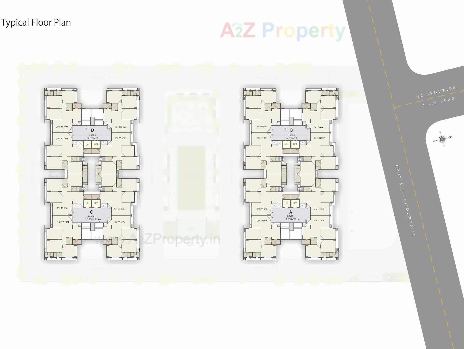 Layout of real estate project Omkar Parisar located at Chandkheda, Ahmedabad, Gujarat