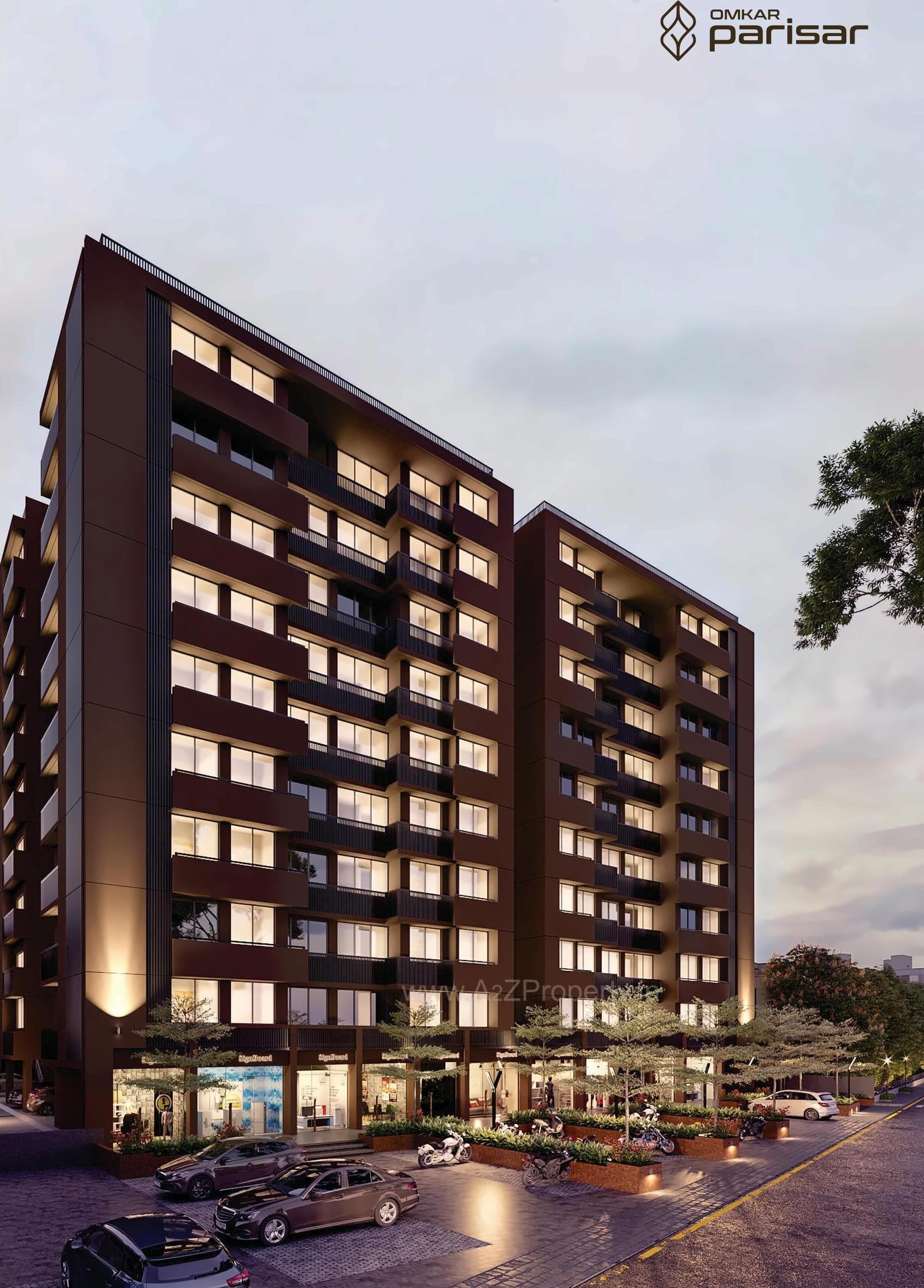 3D Elevation of real estate project Omkar Parisar located at Chandkheda, Ahmedabad, Gujarat