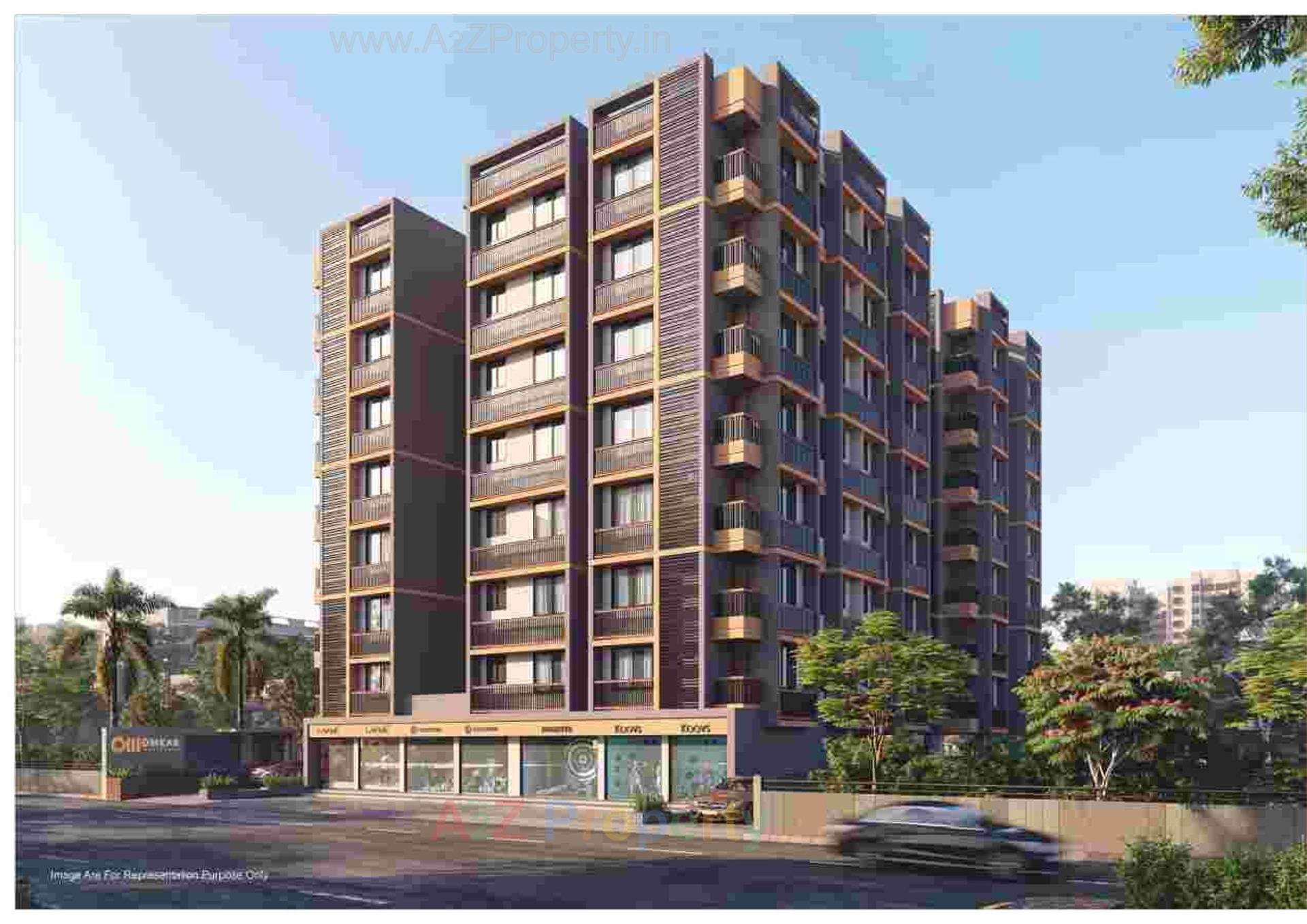 3D Elevation of real estate project Omkar Residency located at Vinzol, Ahmedabad, Gujarat