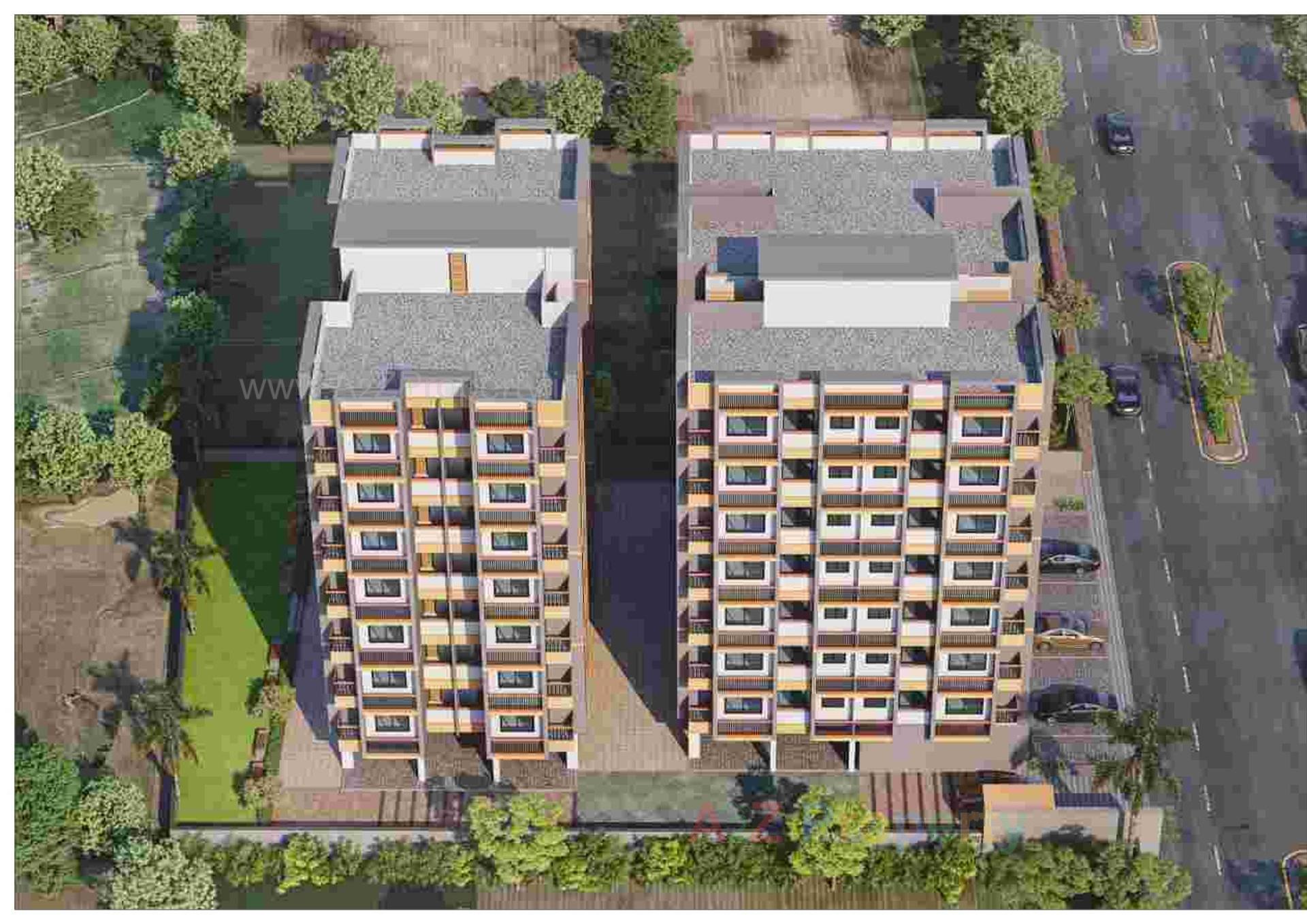 3D Elevation of real estate project Omkar Residency located at Vinzol, Ahmedabad, Gujarat