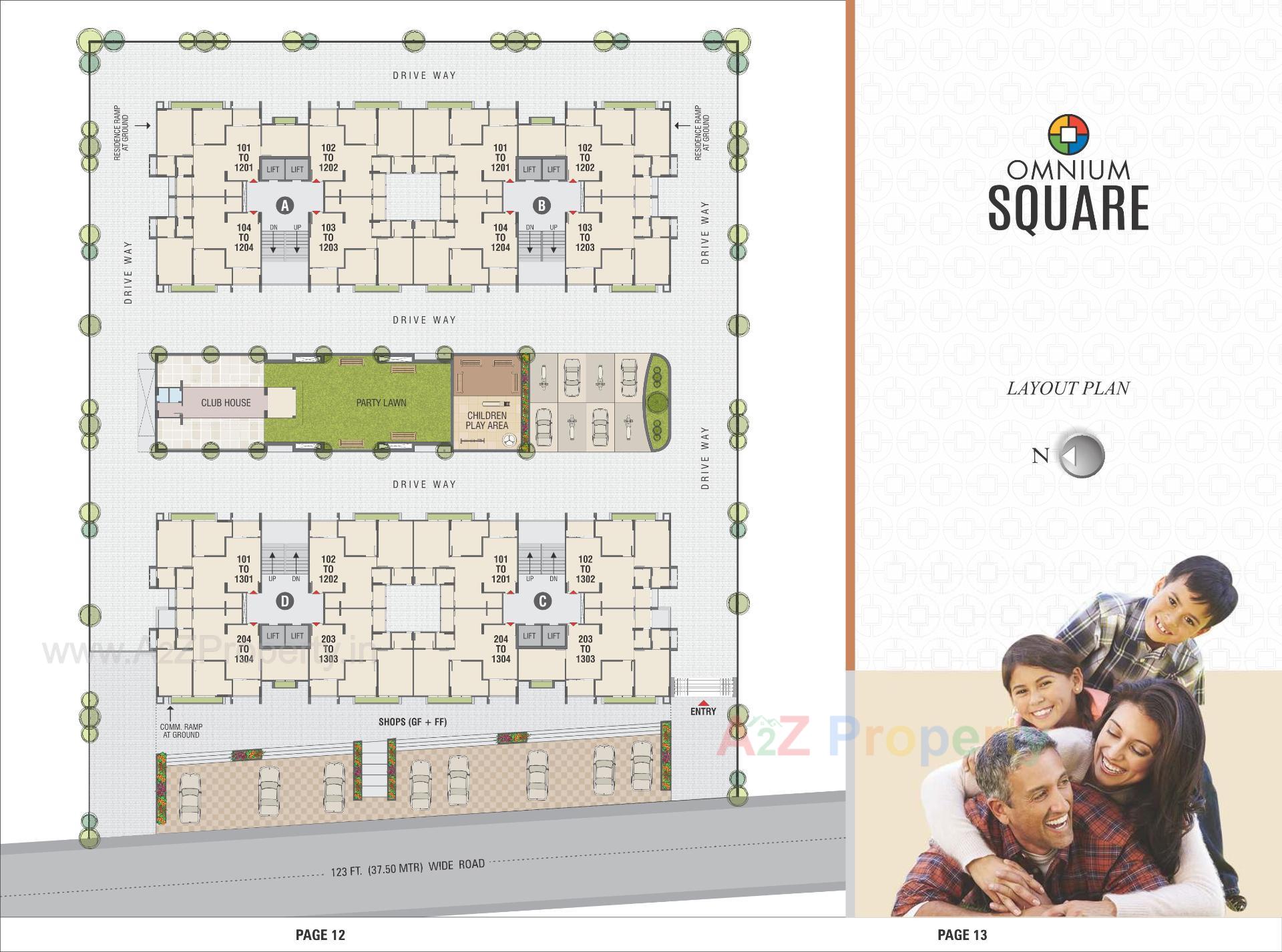 Layout of real estate project Omnium Square located at Naroda, Ahmedabad, Gujarat