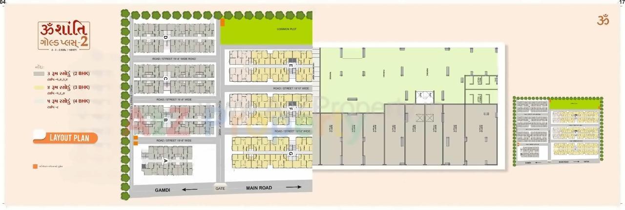 Layout of real estate project Omshanti Gold Plus located at Vatva, Ahmedabad, Gujarat