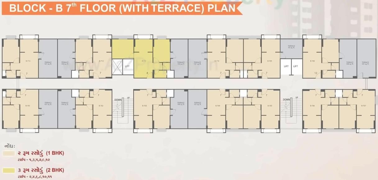 Layout of real estate project Omshanti Raj Niwas located at Vatva, Ahmedabad, Gujarat