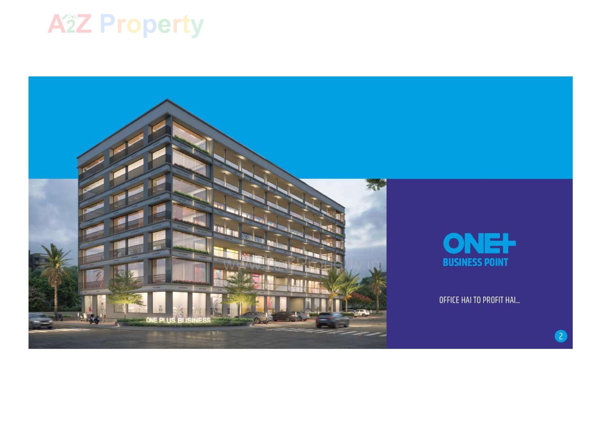 3D Elevation of real estate project One Plus Business Point located at Hanspura, Ahmedabad, Gujarat