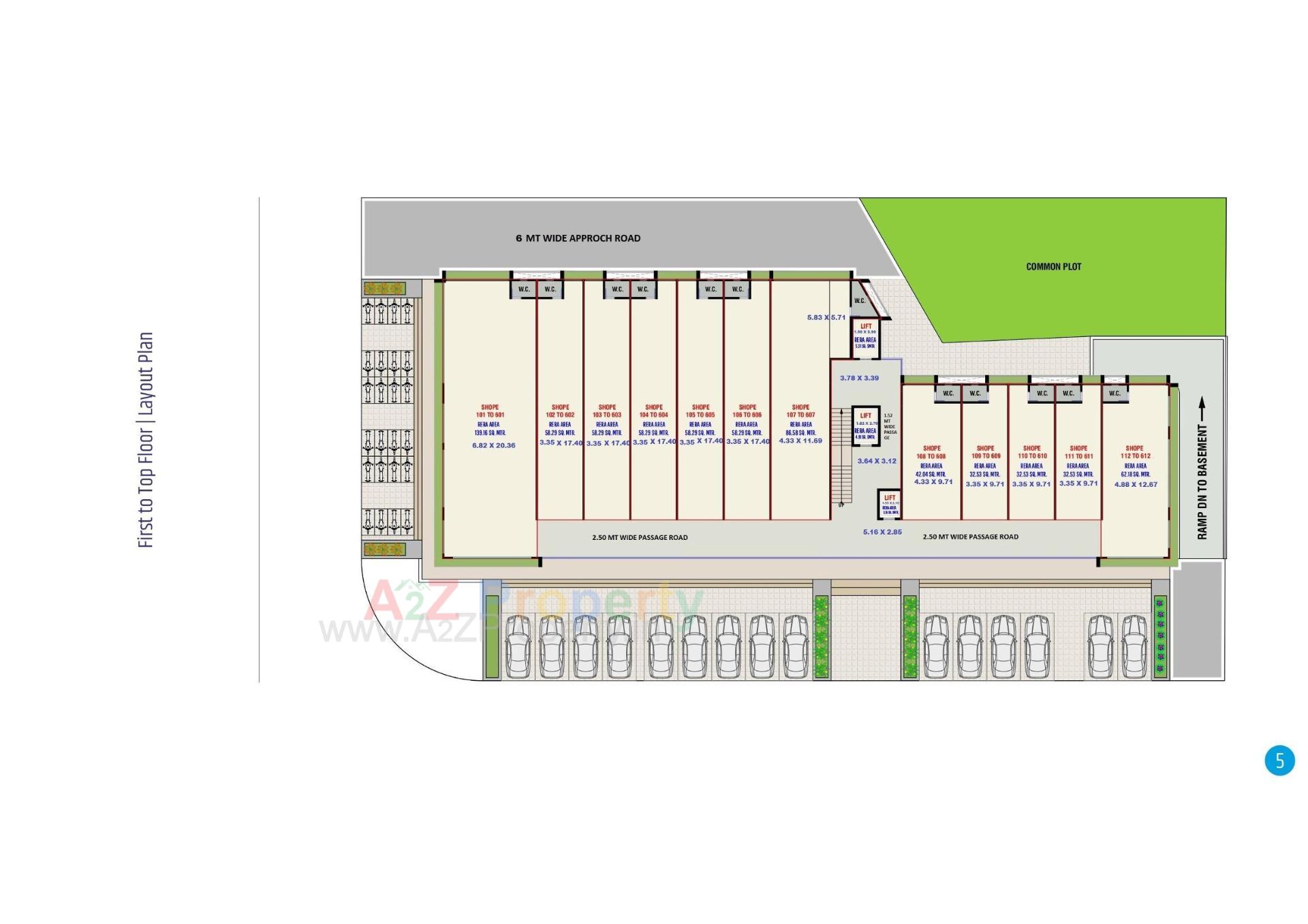 Layout of real estate project One Plus Business Point located at Hanspura, Ahmedabad, Gujarat