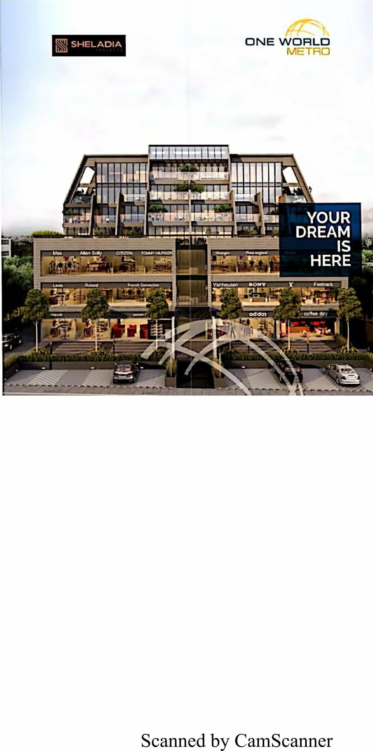 3D Elevation of real estate project One World Metro located at Thaltej, Ahmedabad, Gujarat