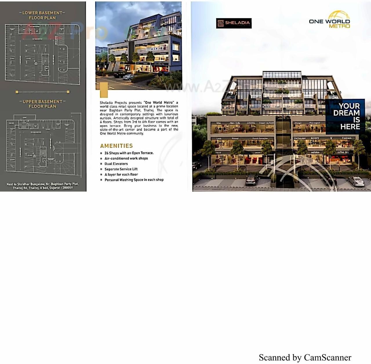 Layout of real estate project One World Metro located at Thaltej, Ahmedabad, Gujarat