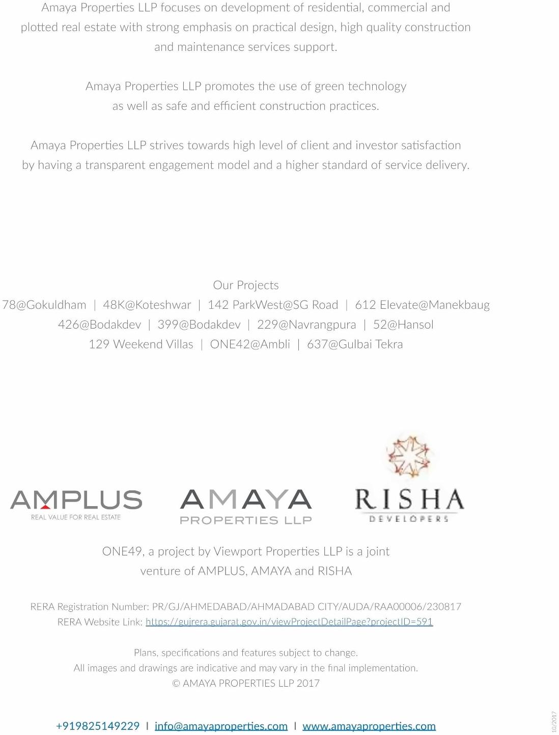  of real estate project One located at Ambli, Ahmedabad, Gujarat